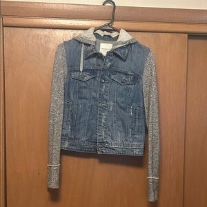 Denim Jacket with Gray Sleeves